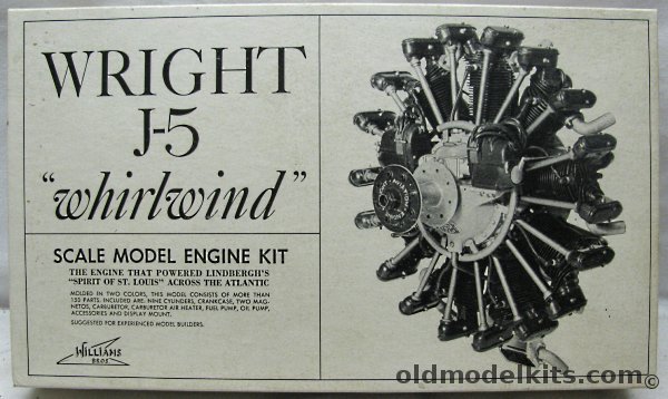 Williams Brothers 1/8 Wright J-5 Whirlwind Radial Aircraft Engine, 304 plastic model kit